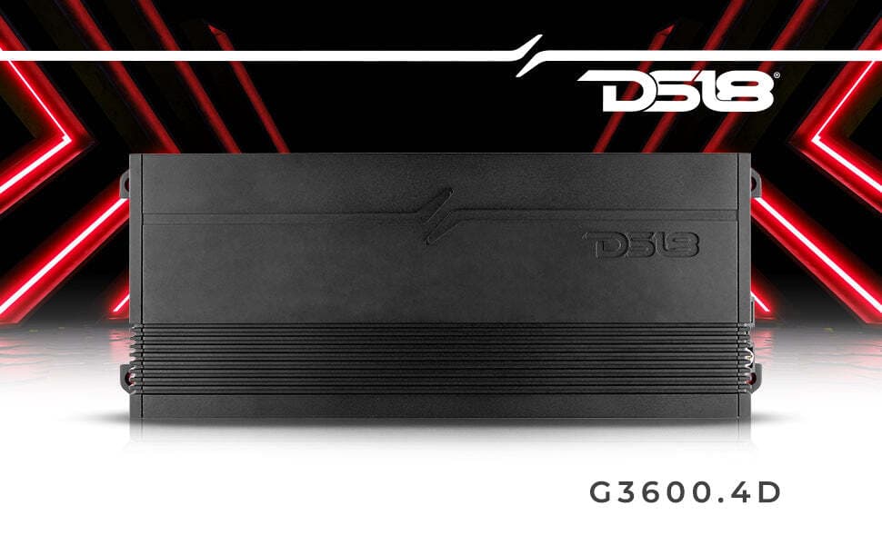 DS18 G3600.4D 3600 Watt Full Range Class D Stereo 4-Channel Amplifier Car Amp 5