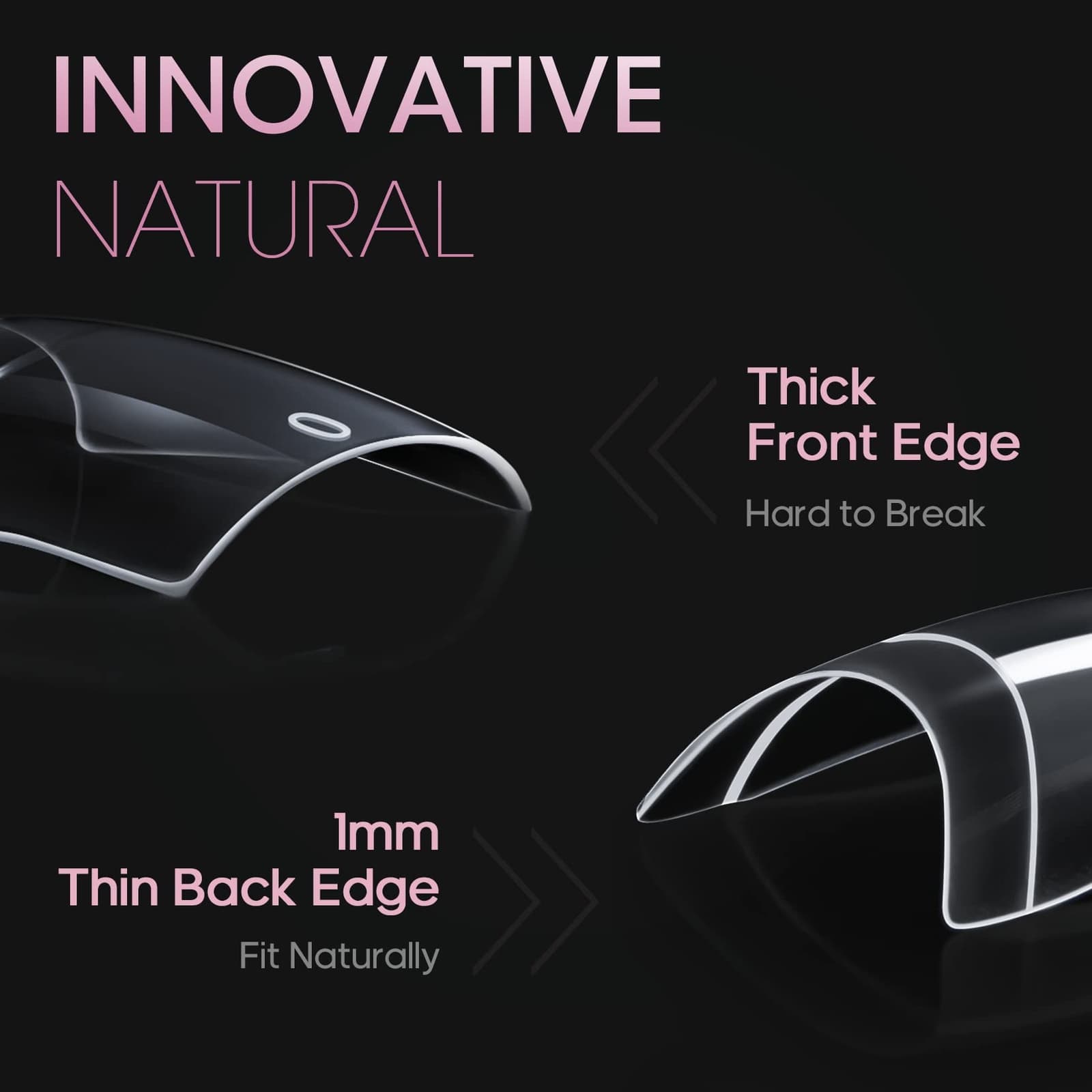 	500PCS Short Nail Tips for Acrylic Nails - Clear False Nail Tips Short	 4