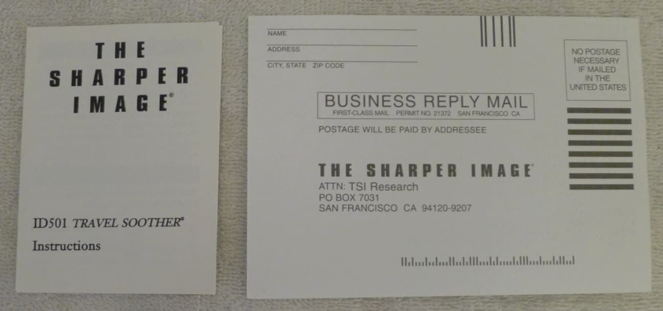 The Sharper Image Travel Soother Black ID 501 - NOS NEW Open Box 2