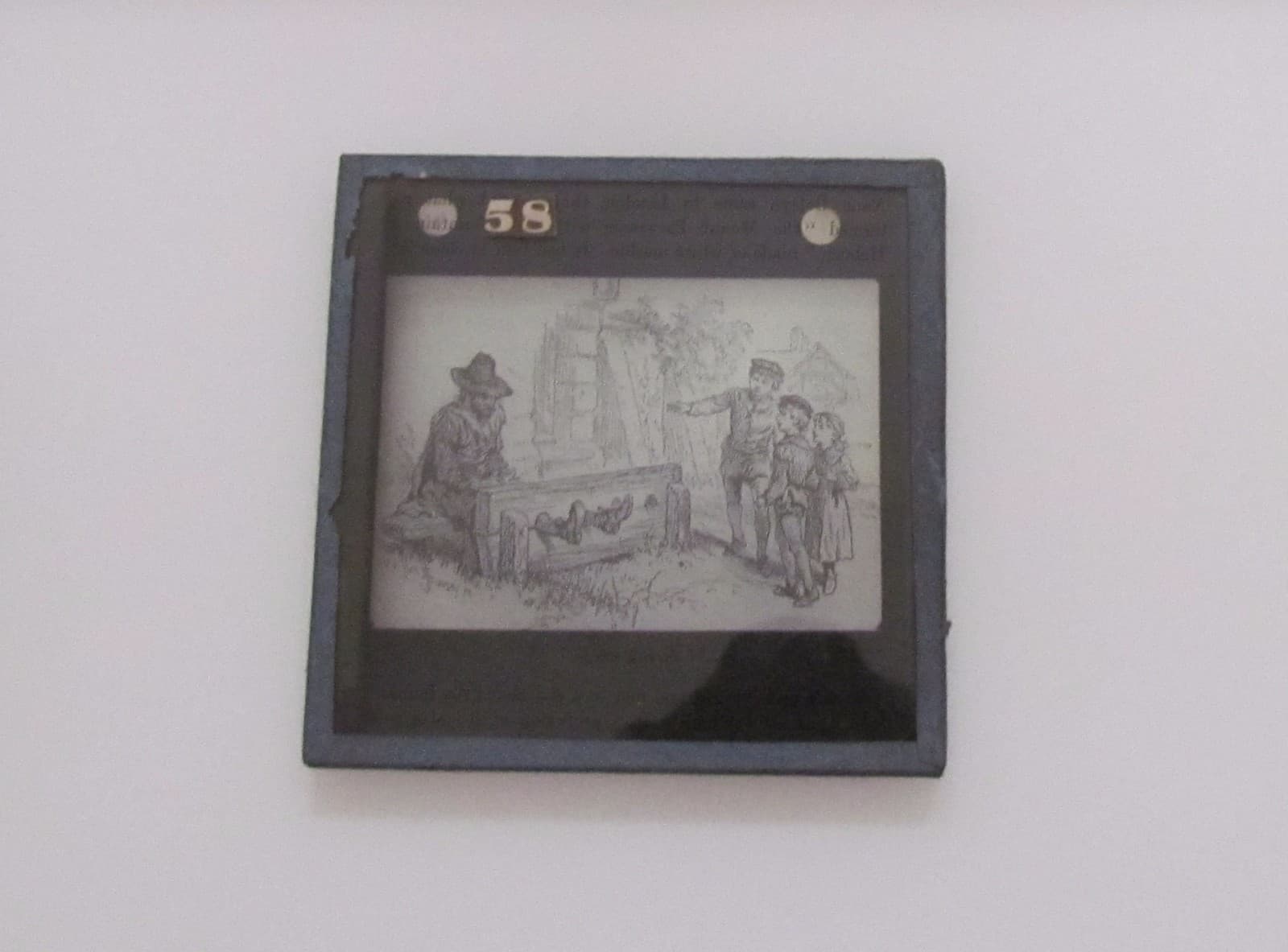 Glass Magic Lantern Slide STOCKS AT ST PAULS JARROW NO3 C1890 DRAWING ENGLAND  2