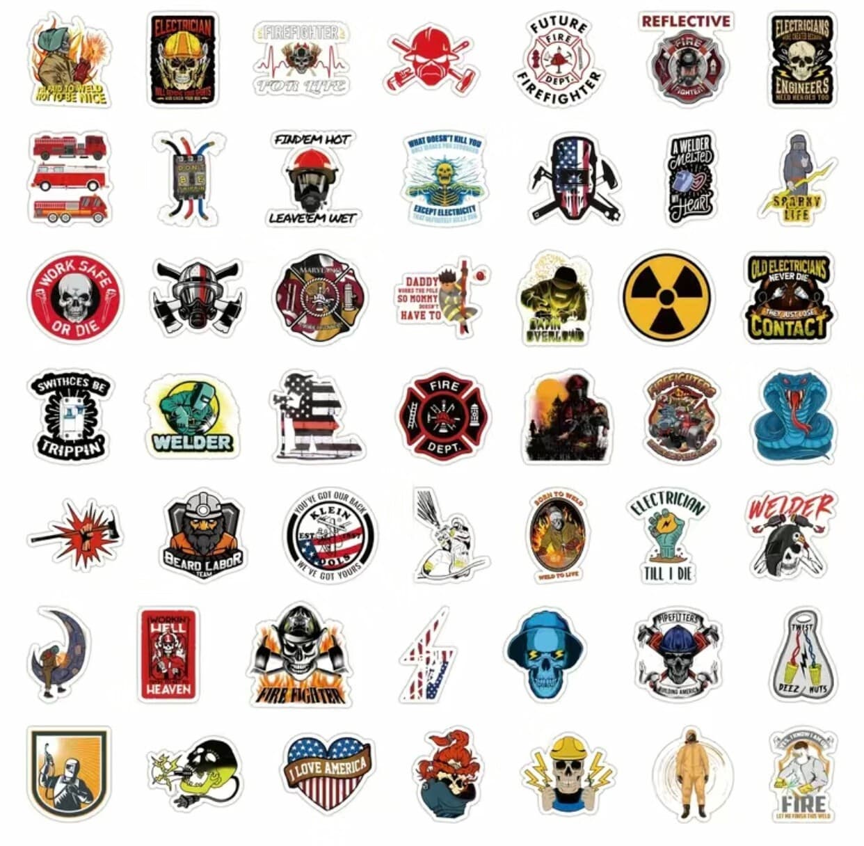 150pcs Funny Hard Hat Stickers For Tool Box Helmet Vinyl Decals for Men Lot Bomb 2