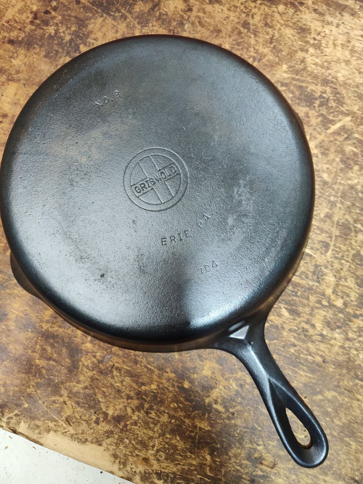 "Fully Restored" GRISWOLD Cast Iron Skillet Pan Small Logo 10" Seasoned Flat 2