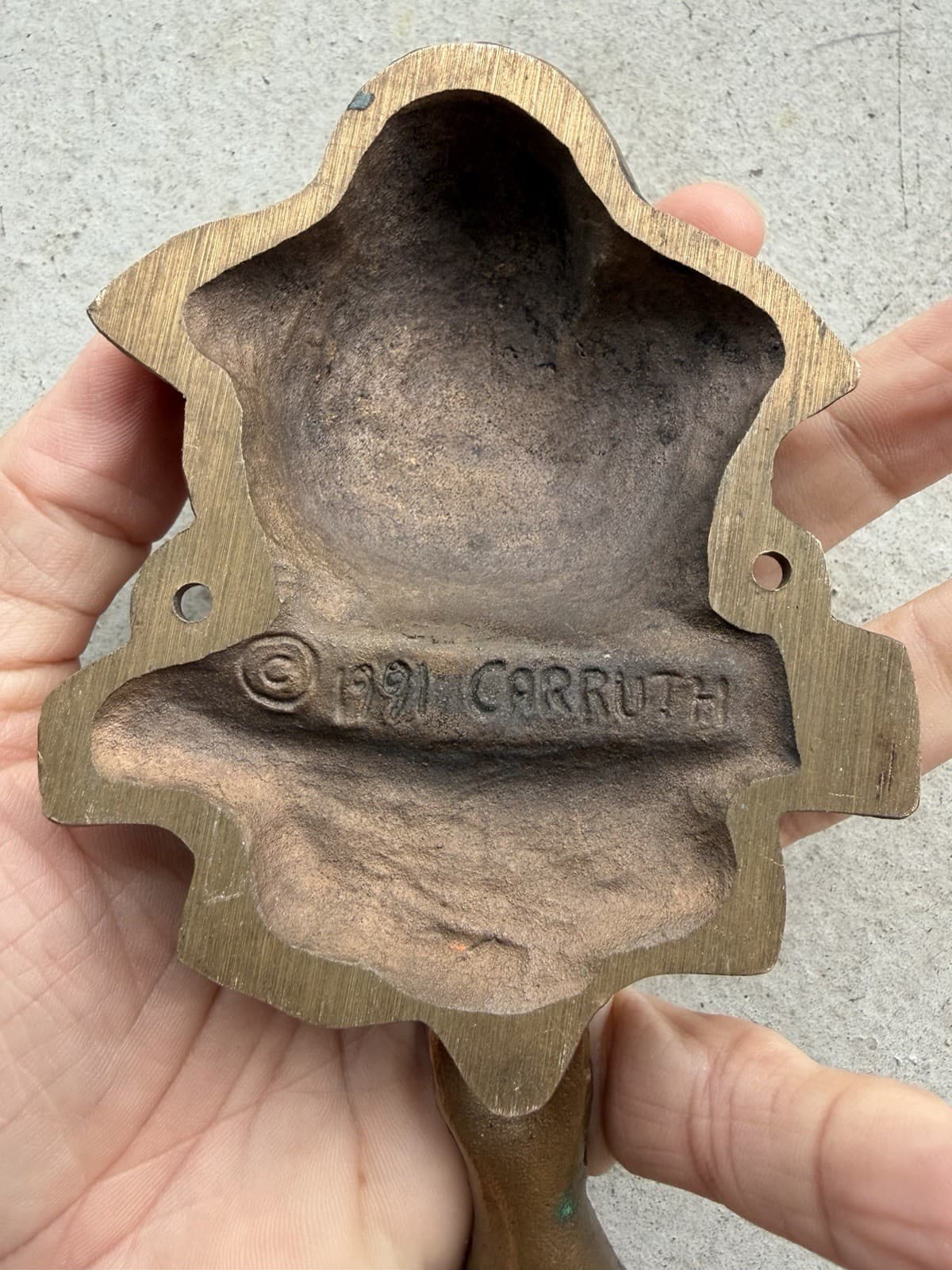 VINTAGE HEAVY SOLID BRASS 2.25LB. BIRD DOOR KNOCKER GEORGE CARRUTH 1991 6