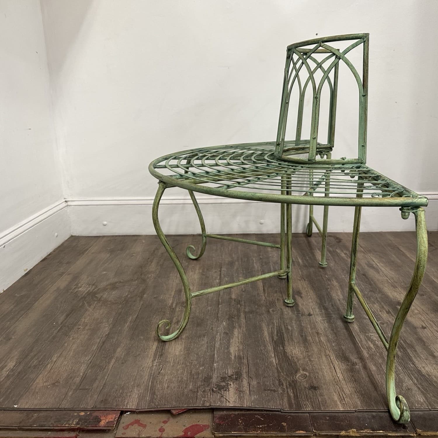 Victorain Half Round Tree Surround Garden Bench 6