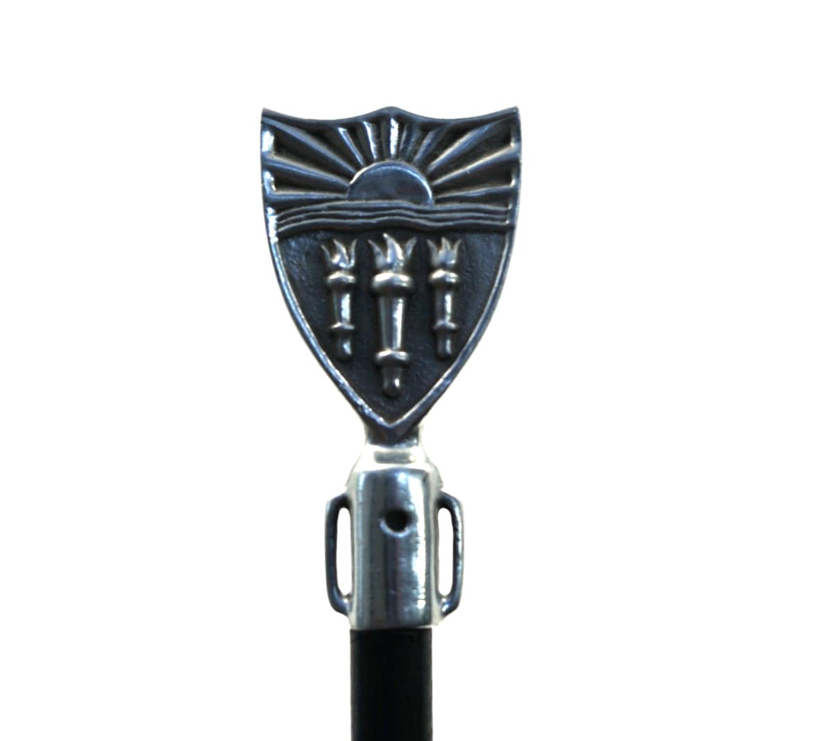 VINTAGE WOODEN CONDUCTORS BATON W/ ALUMINUM USC CREST FINIAL 2