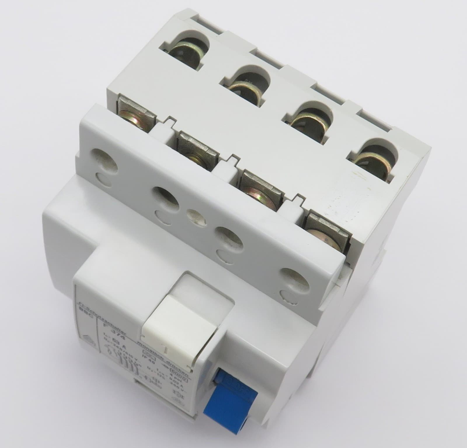 BBC F374-63/0.03 FI Circuit Breaker Type A Residual Current Circuit Breaker 63A 30mA 4 Pole 3