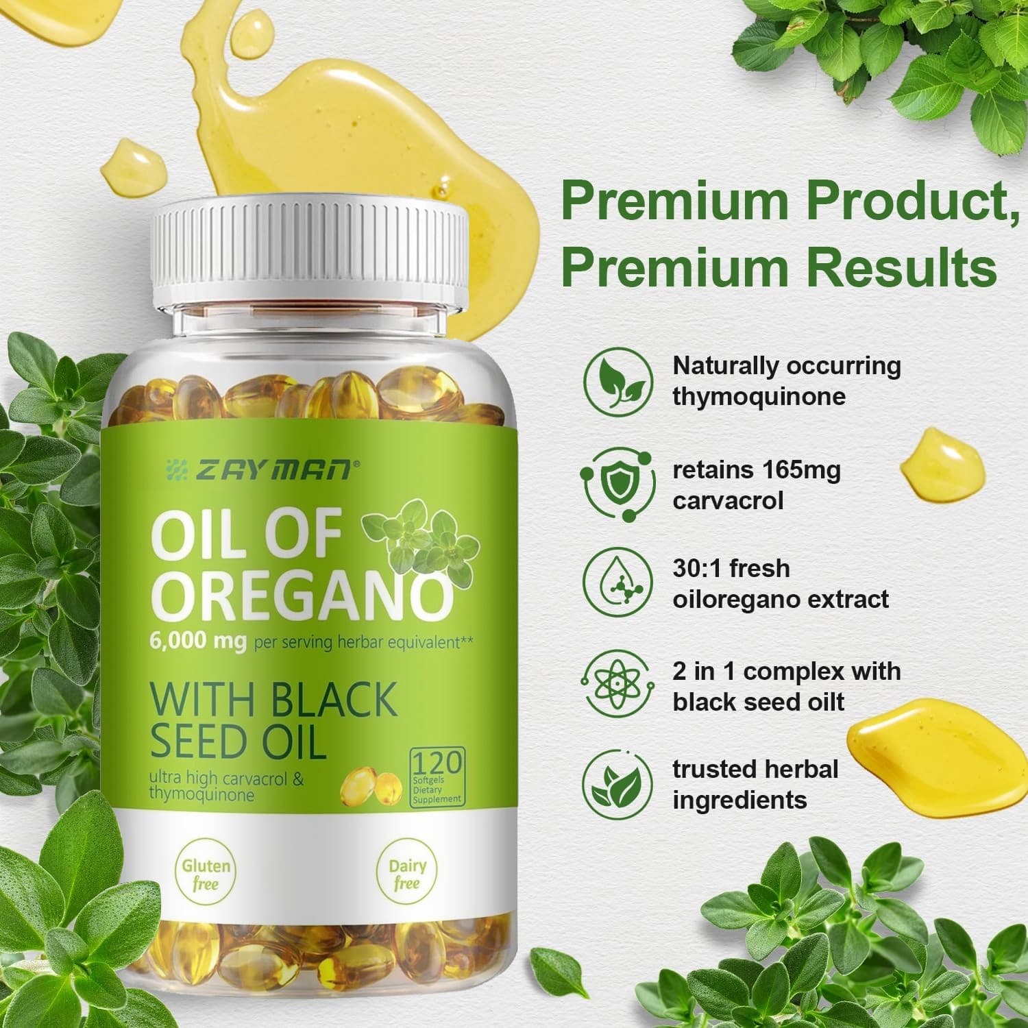 Ingredients Oil of Oregano Formulated with Black Seed Oil Strengths NON GMO