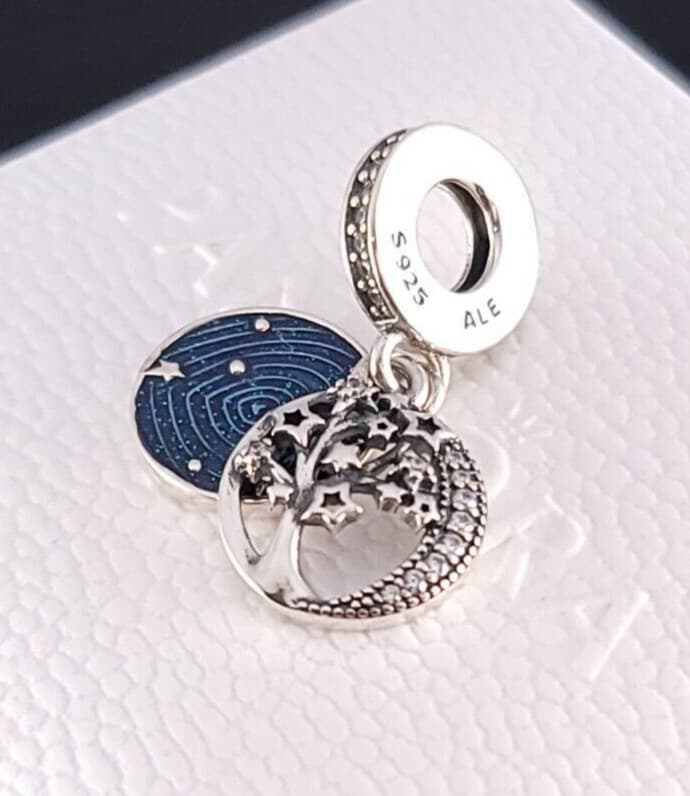 Pandora Galaxy Love You to the Moon & Back Dangle Charm Blue Space Holidays 2
