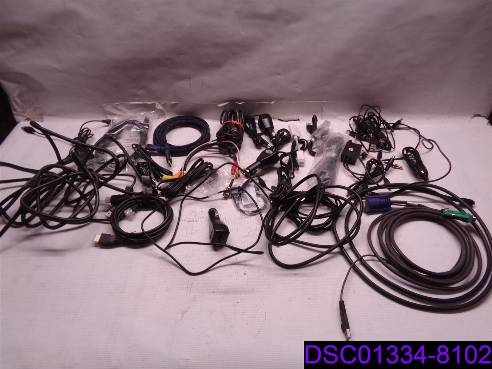 Qty = 81 Mixed Lot of Computer Cables, Chargers, Data Cables, & More 5