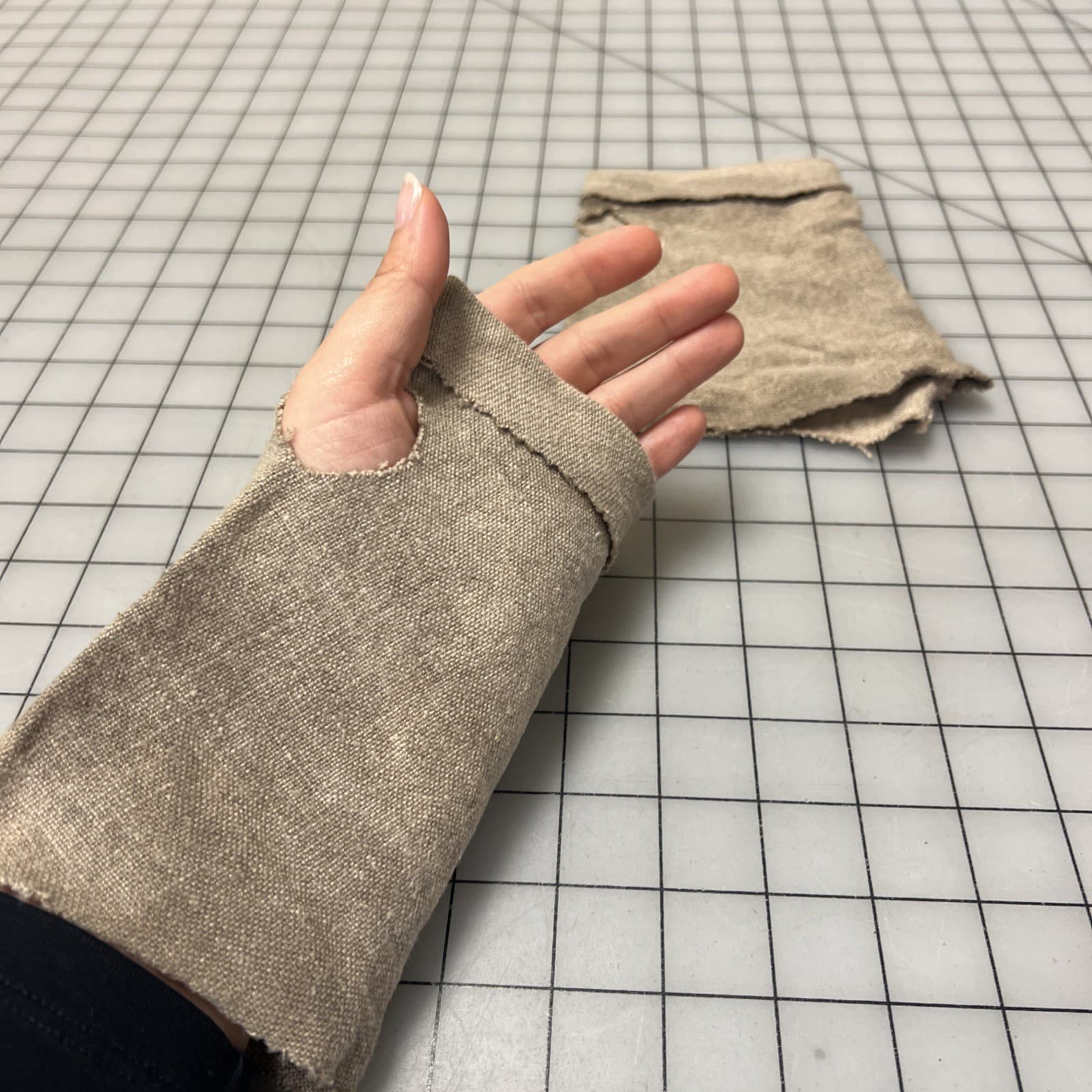 18th Century era Rough Fingerless Mitts out of Scraps, "Turn" TV Costume #138 2