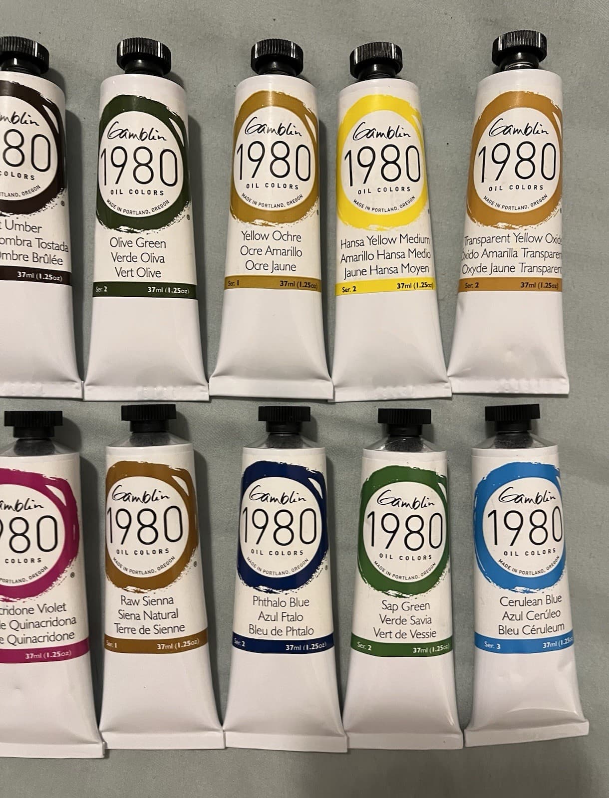 LOT OF 14 GAMBLIN 1980 ARTIST'S OIL COLORS 37ml.  New 4