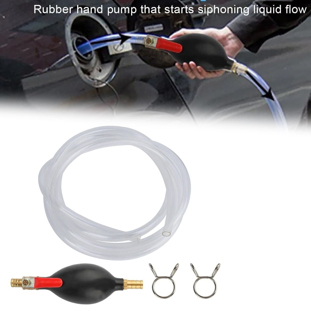 Oil Water Fuel Transfer Hand Pump Gas Transfer Siphon Gasoline Siphone Hose Pump 3