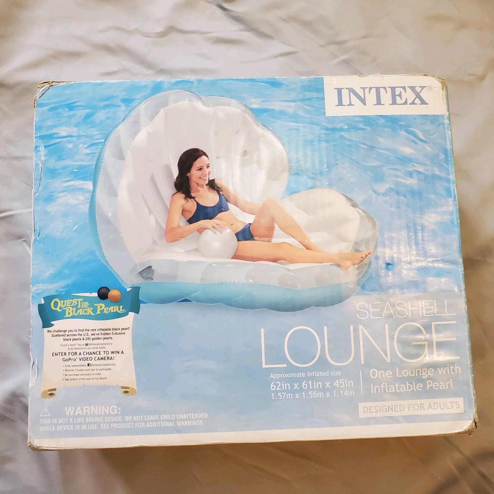 Intex Seashell Clamshell w/Pearl Ball Pool Summer Float Lounge 61" x 61" x 45"
