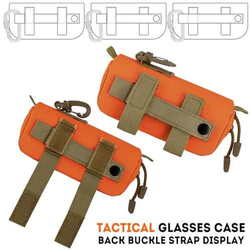  Extra Large Tactical Molle Sunglasses Case Anti-Shock Semi-hard Orange 4