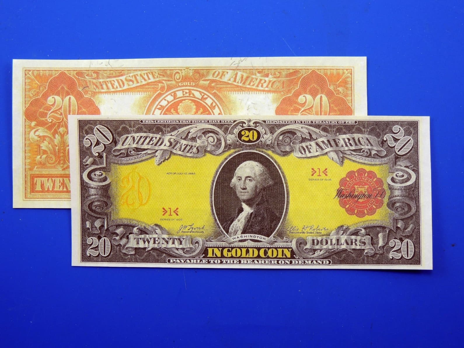 Reproduction $20 1905 Gold US Paper Money Currency Copy