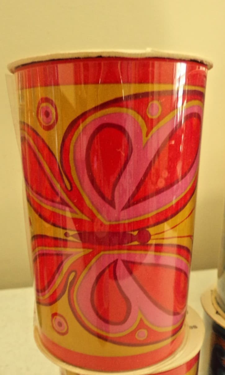 5 NIP 60s Mod HALLMARK Tapestry Tyes Decorative Trim Craft Paper Boho Hippie Mix 6