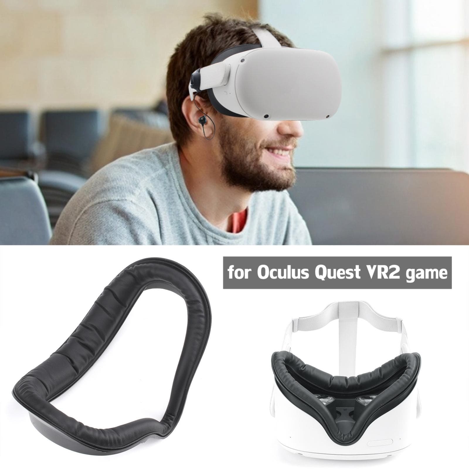 Waterproof PU Leather Soft Cushion Face Cover Eye Mask Pad For Oculus Quest 2 VR 2