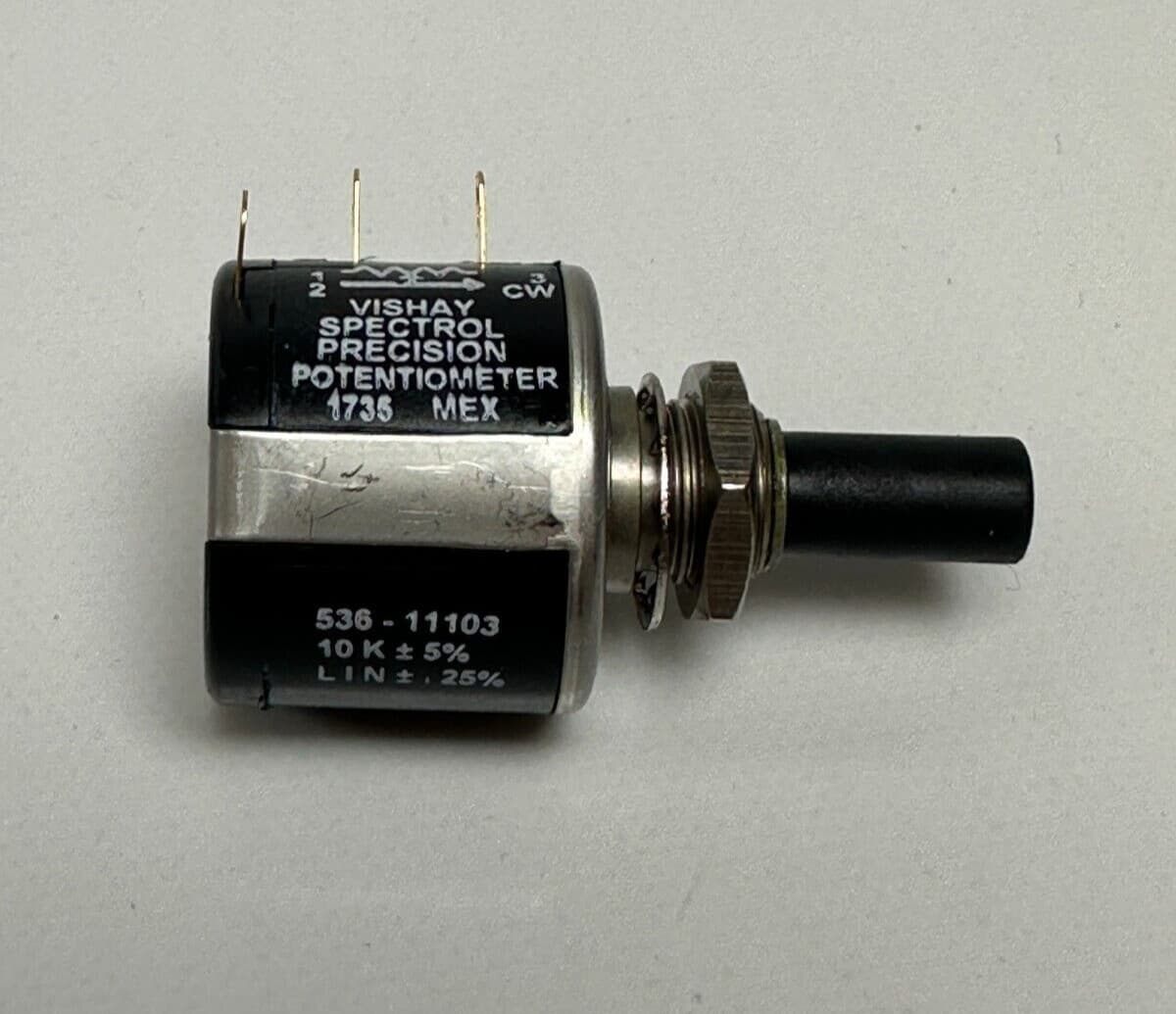 Spectrol Vishay 536-1-1-103 Potentiometer 10/Kilohms/LIN 25% 10 Turns Shaft 0.2