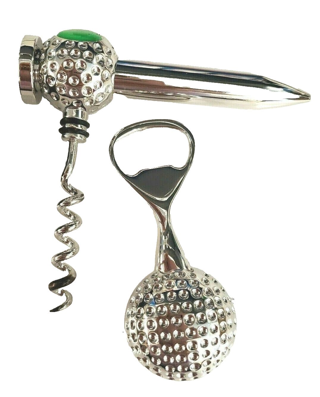 Man About Town Designer Golf 2 Pc Barware Set Wine Corkscrew Beer Opener
