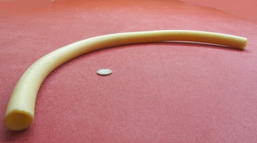 Latex Rubber Tubing Shore A35 Amber 1.0" OD x 3/4" ID x 1/8" Wall x 2 Ft Length 4