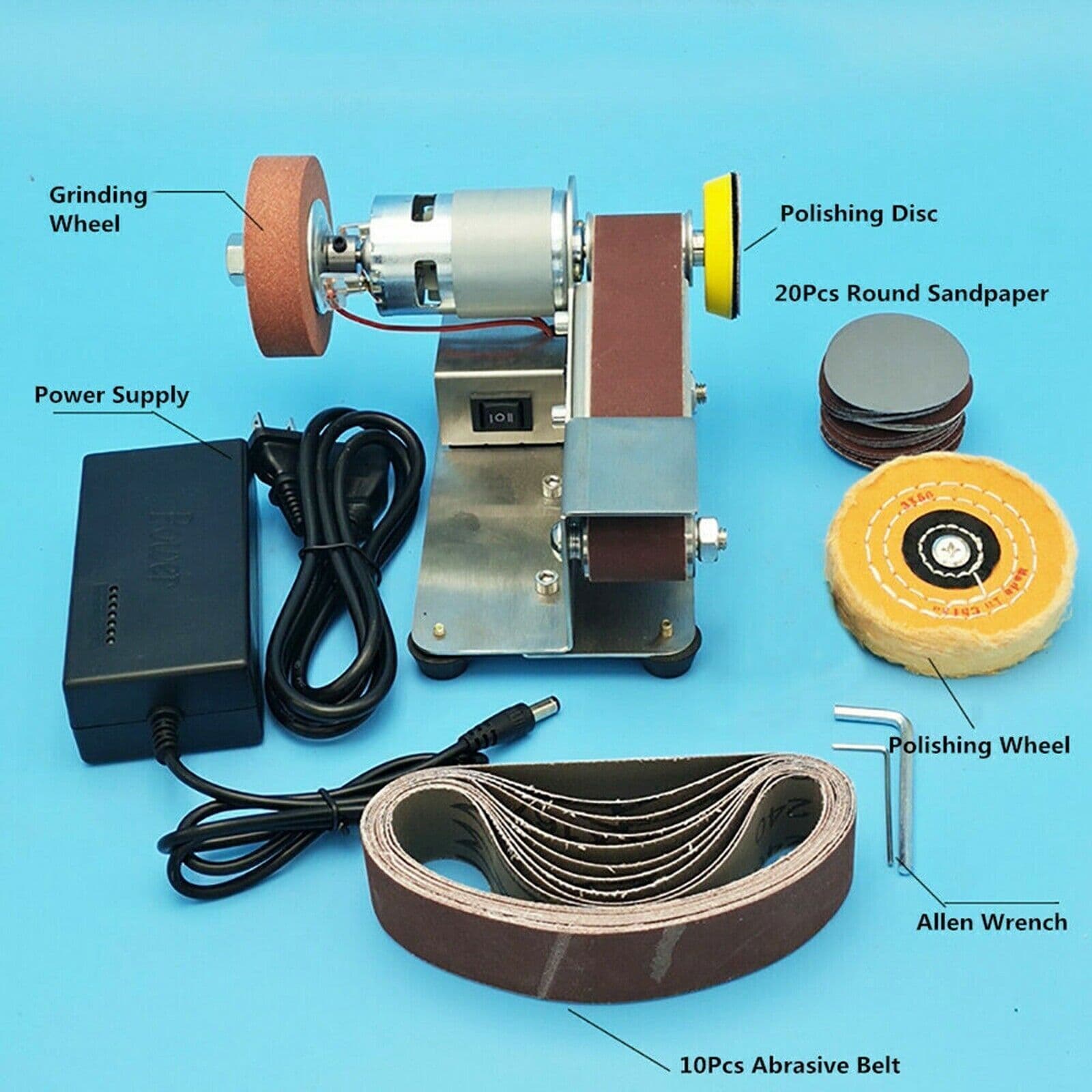 Mini DIY Electric Grinder Belt Sander Polishing Grinding Knife Sharpener Machine 2