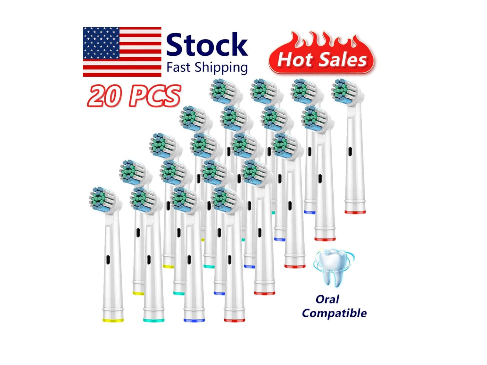 20 Precision Electric Toothbrush Replacement For Oral Models  Braun Brush Heads