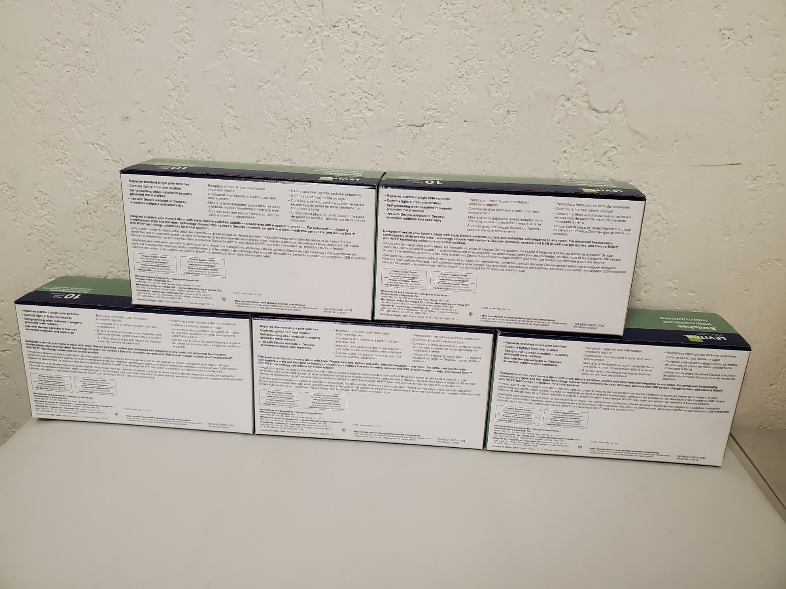 *50* Leviton Decora 15 Amp 1-Pole Rocker AC Quiet Light Switch, White (5601-2WM) 4