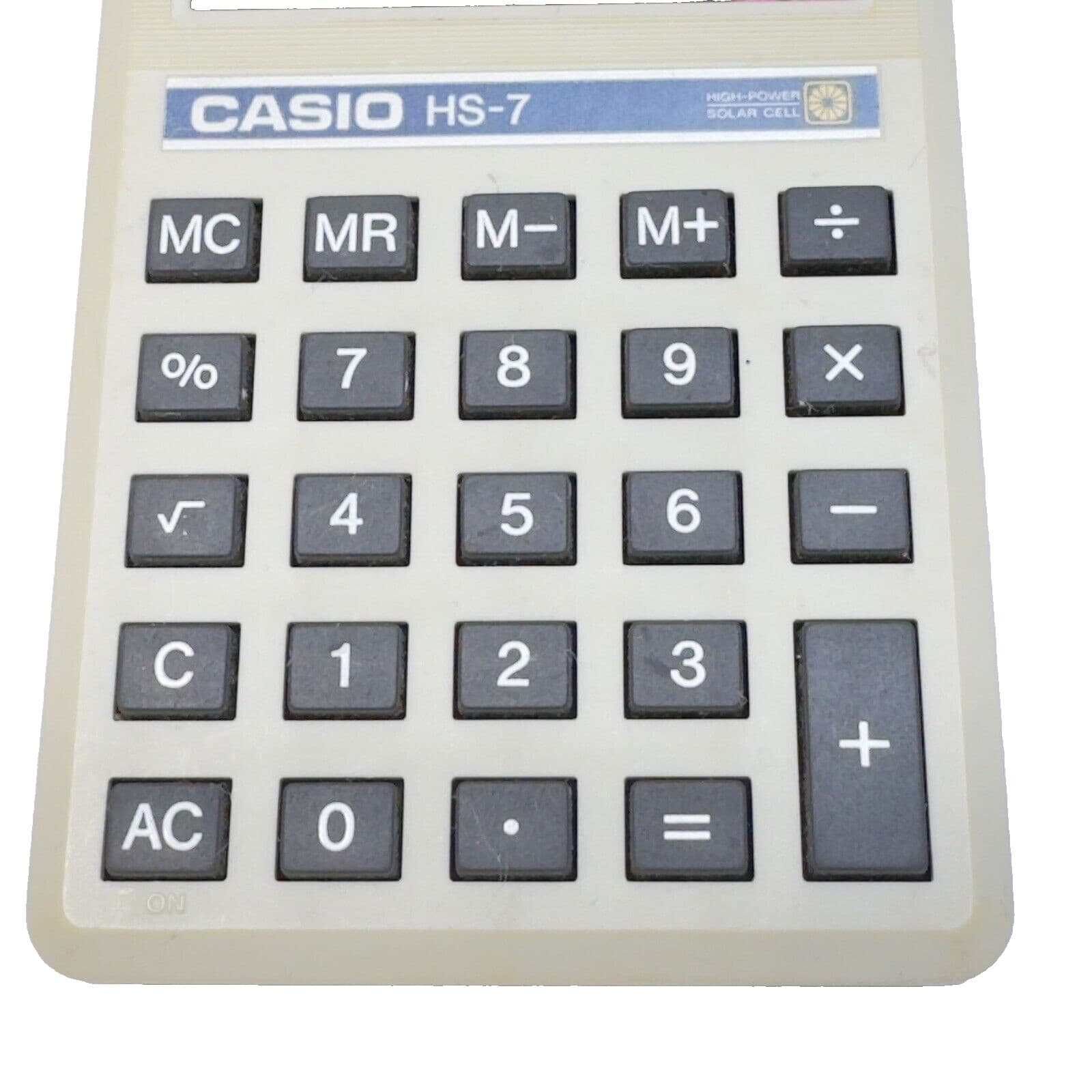 Casio HS-7 Solar Powered Calculator 8 Digit Vintage Tested 2