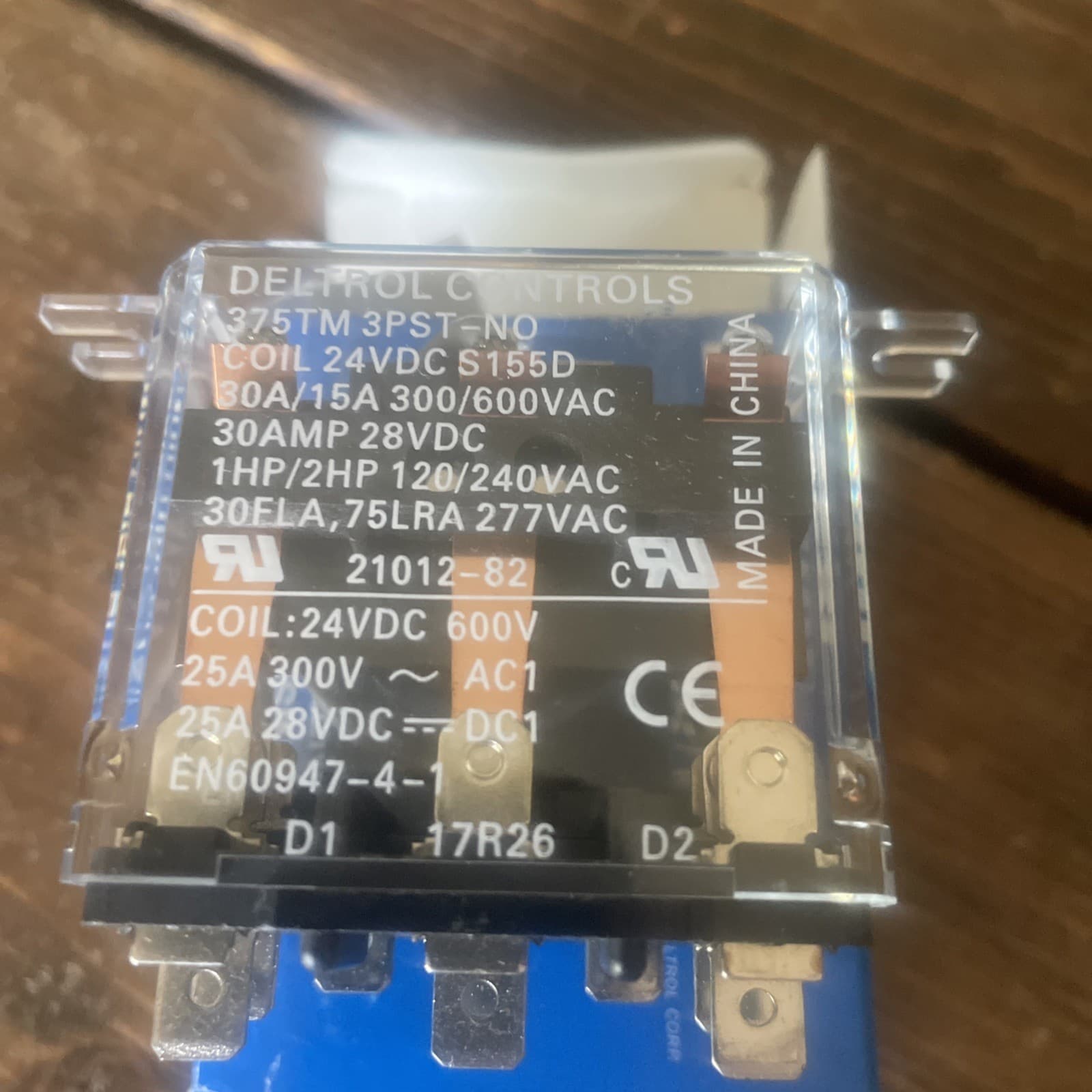  375TM 3PST-NO 24VDC 30A Relay 