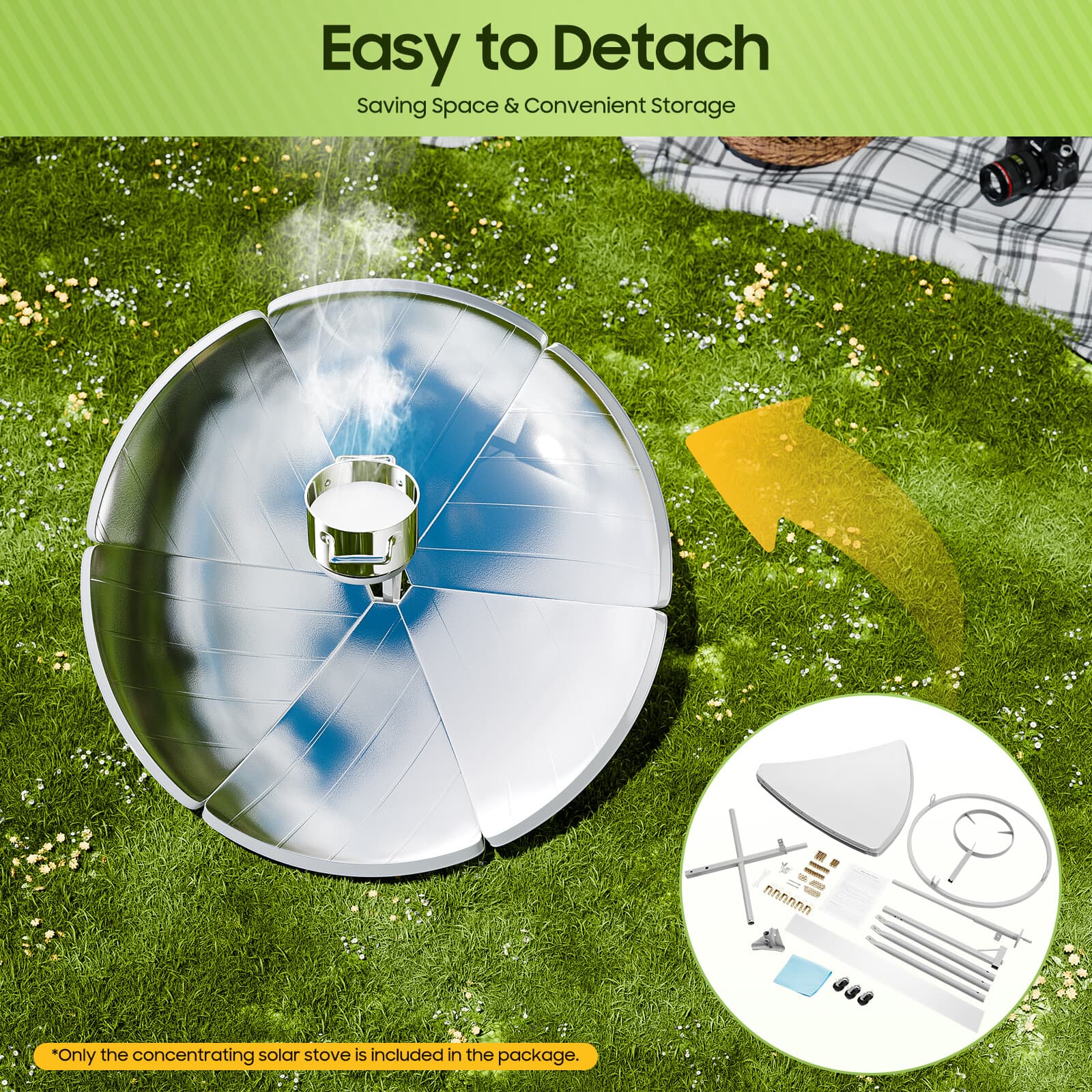 Multifunctional Solar Power Cooker Camping BBQ Grill Cooking Oven Stove for Home 3