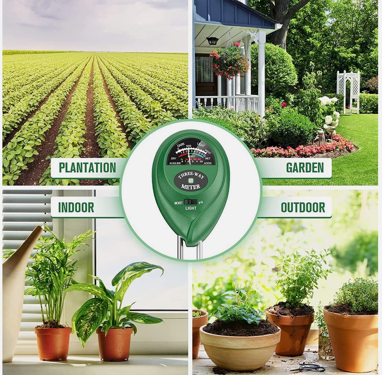 NEW ⭐3 in 1 Digital PH Tester Sunlight Soil Moisture Meter Detector Plant Garden 6