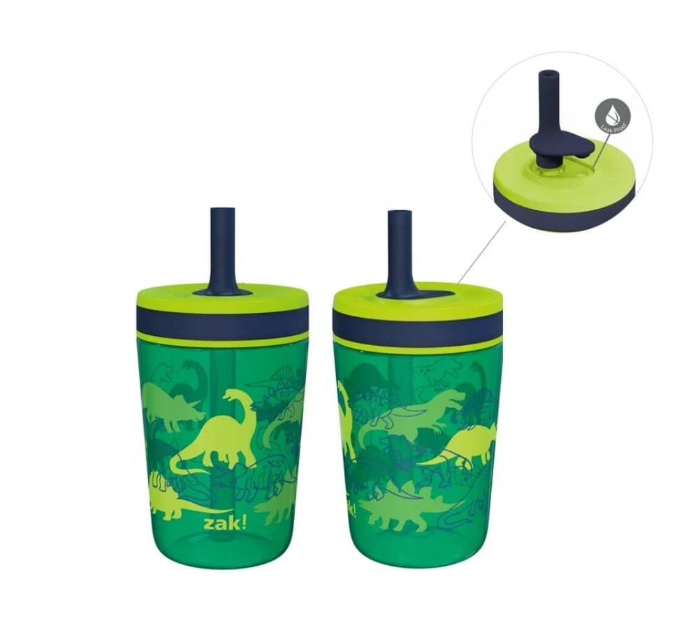 Zak! Kids Dinosaur Tumbler Cup with Straw - 15oz 2