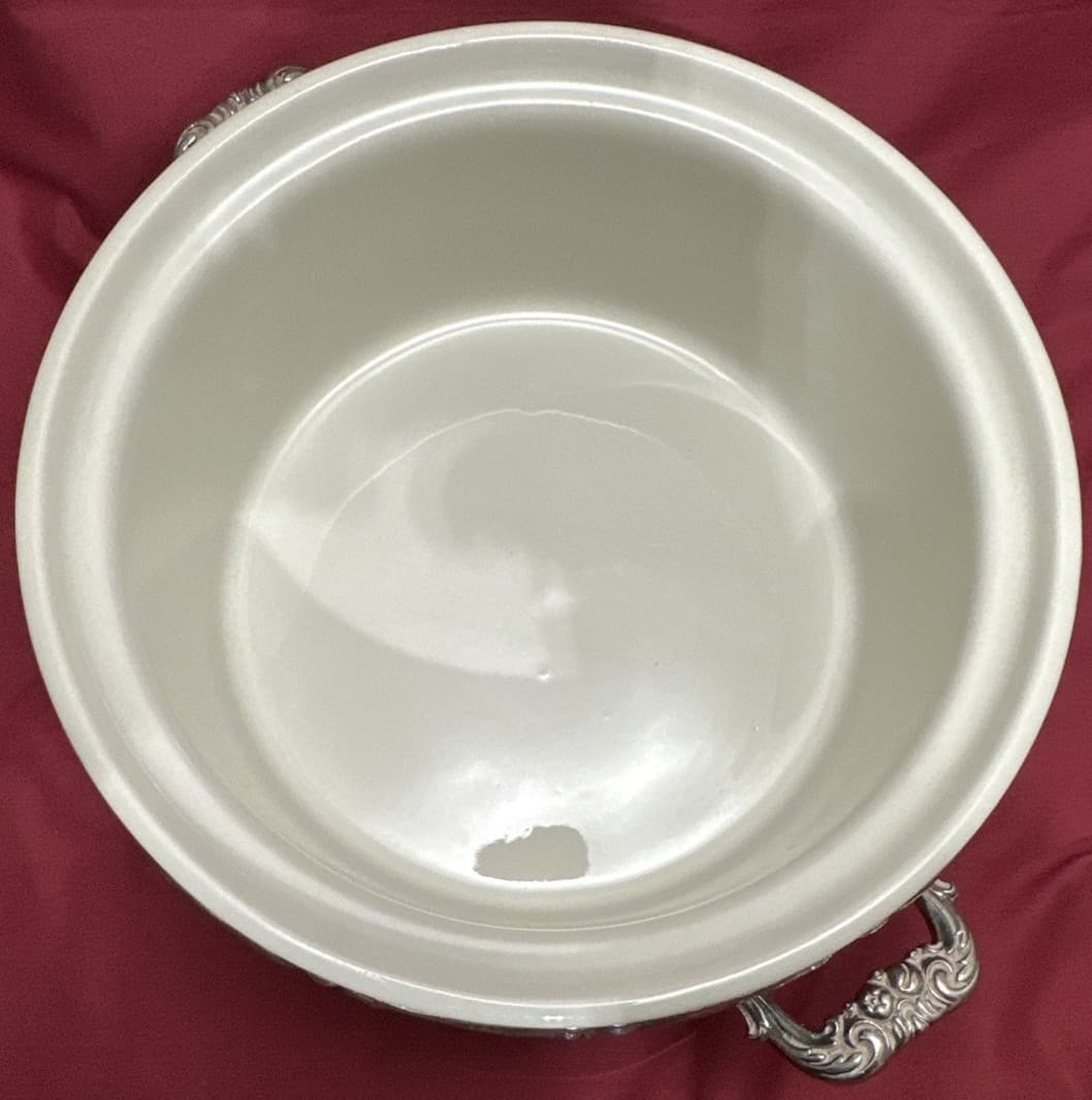 KING FRANCIS Silverplated #1667 CASSEROLE w/ PORCELAIN DISH Reed & Barton NO LID 3