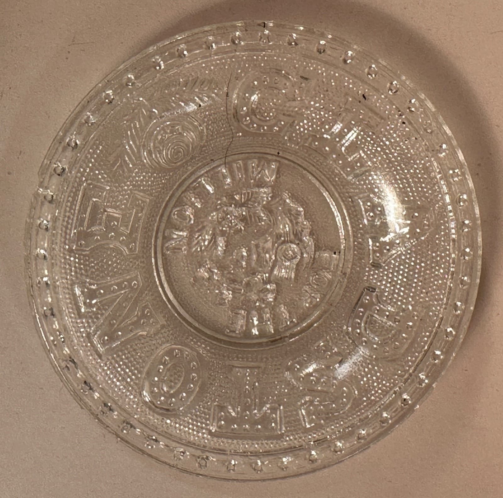 Gladstone For The Million, 1860s Pressed Glass Pitcher & Saucer (J) British PM 2