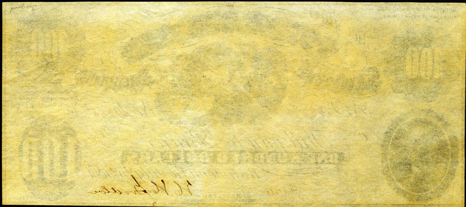 1861 $100 T7 *Reproduction* CSA Currency Washington, Ceres & Proserpina Pictured 2