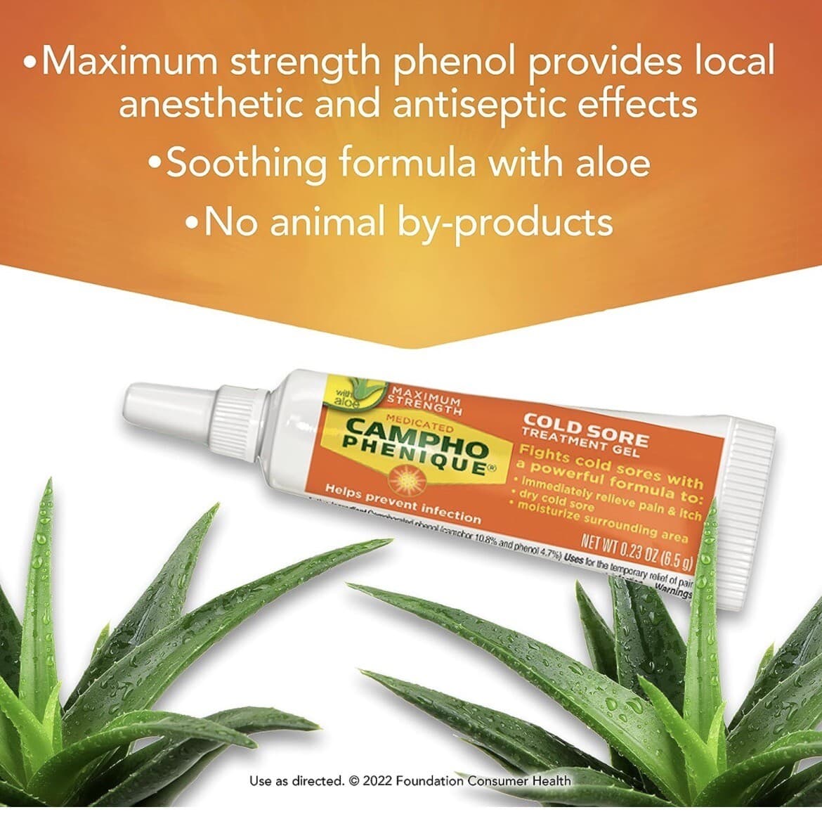 Campho Phenique Cold Sore and Fever Blister Treatment for Lips, Maximum Strength 3