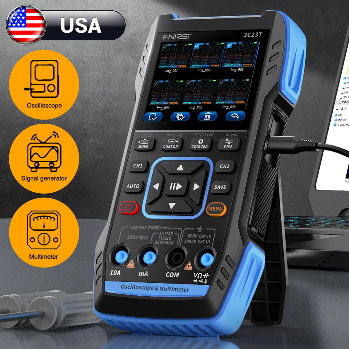 New 2C23T Three-in-one handheld digital oscilloscope multimeter signal generator