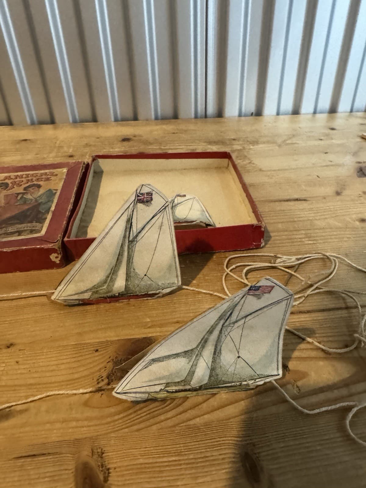 Antique Mechanical Yacht Race Game likely by Glevum Games  1900 - 1920 British 2