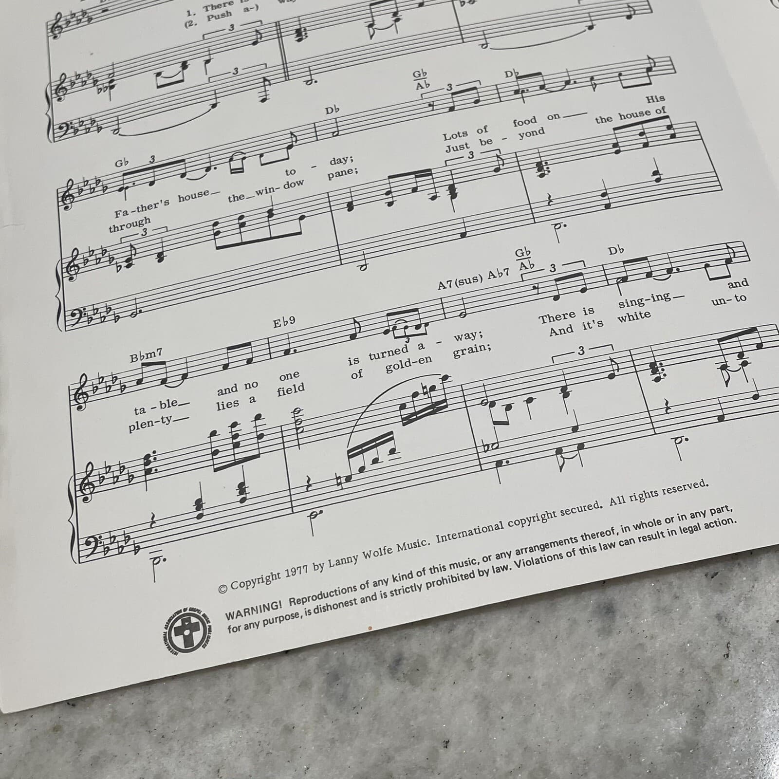 My House Is Full But My Field Is Empty Sheet Music Lanny Wolfe Vintage 1977 2