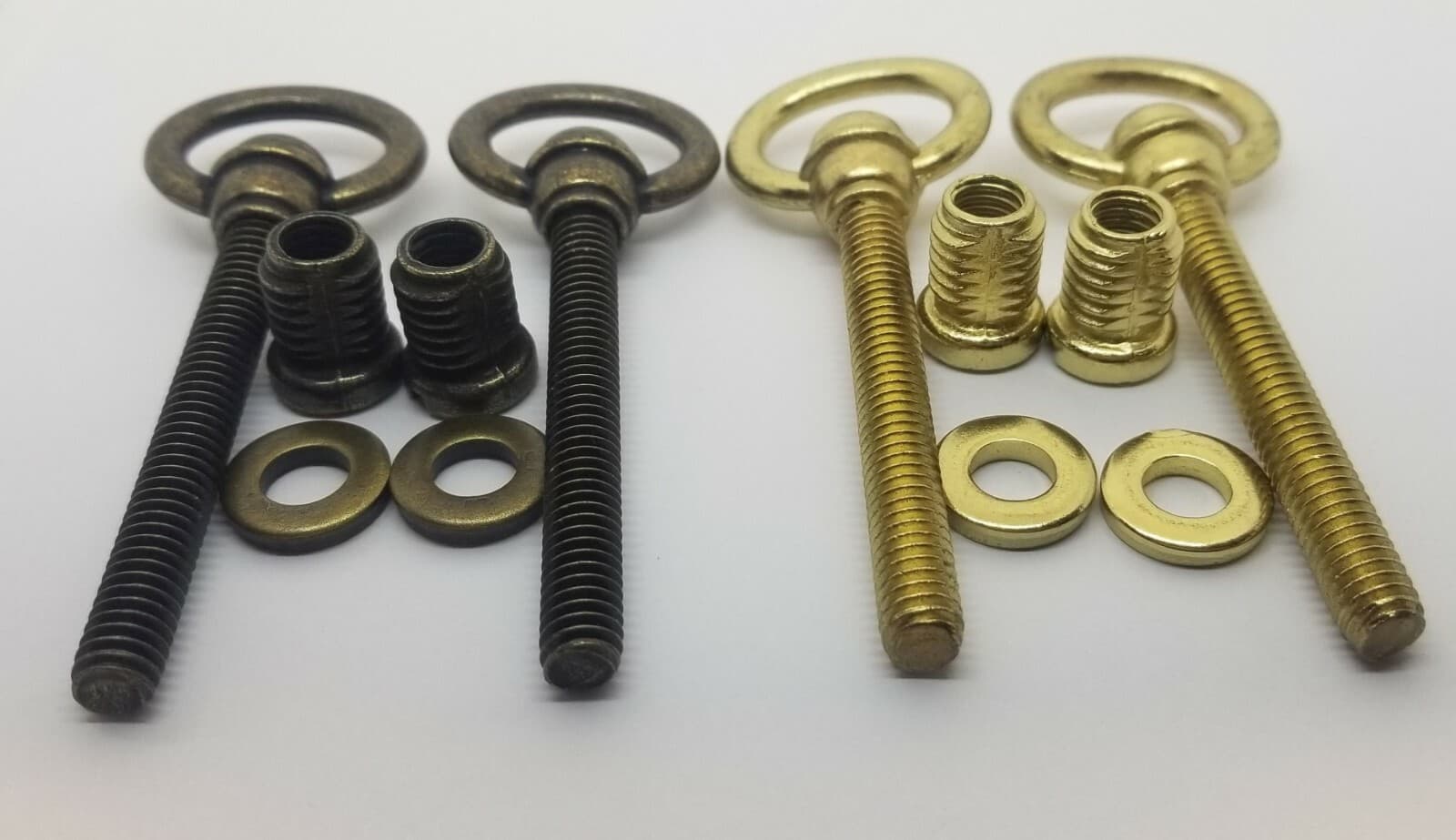 SMALL Antique Brass Steel Cheval Mirror Mount Set vintage retro old kit screws 6