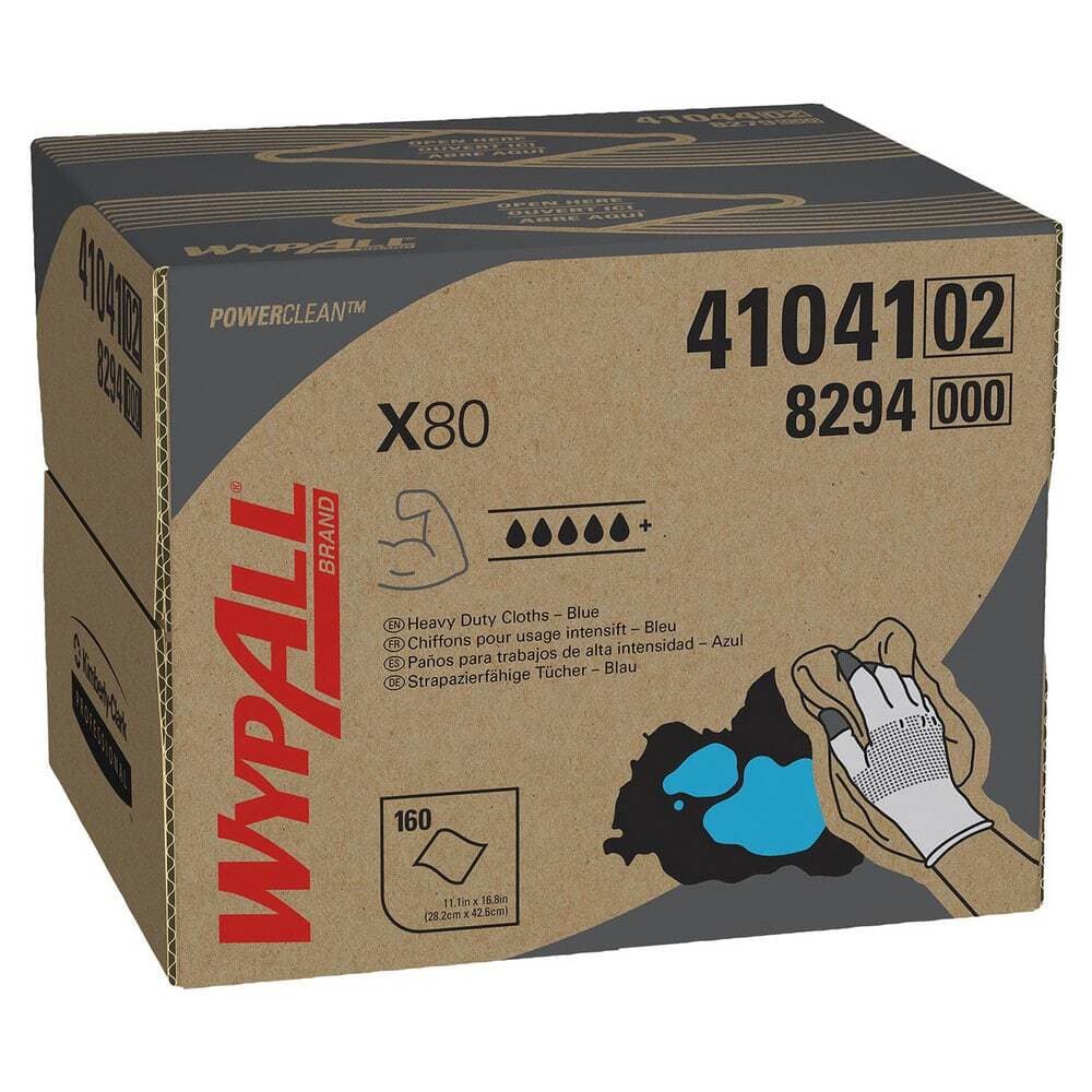 WypAll 41041 Industrial Wipes: X80, Brag Box & Double Top Box, Blue