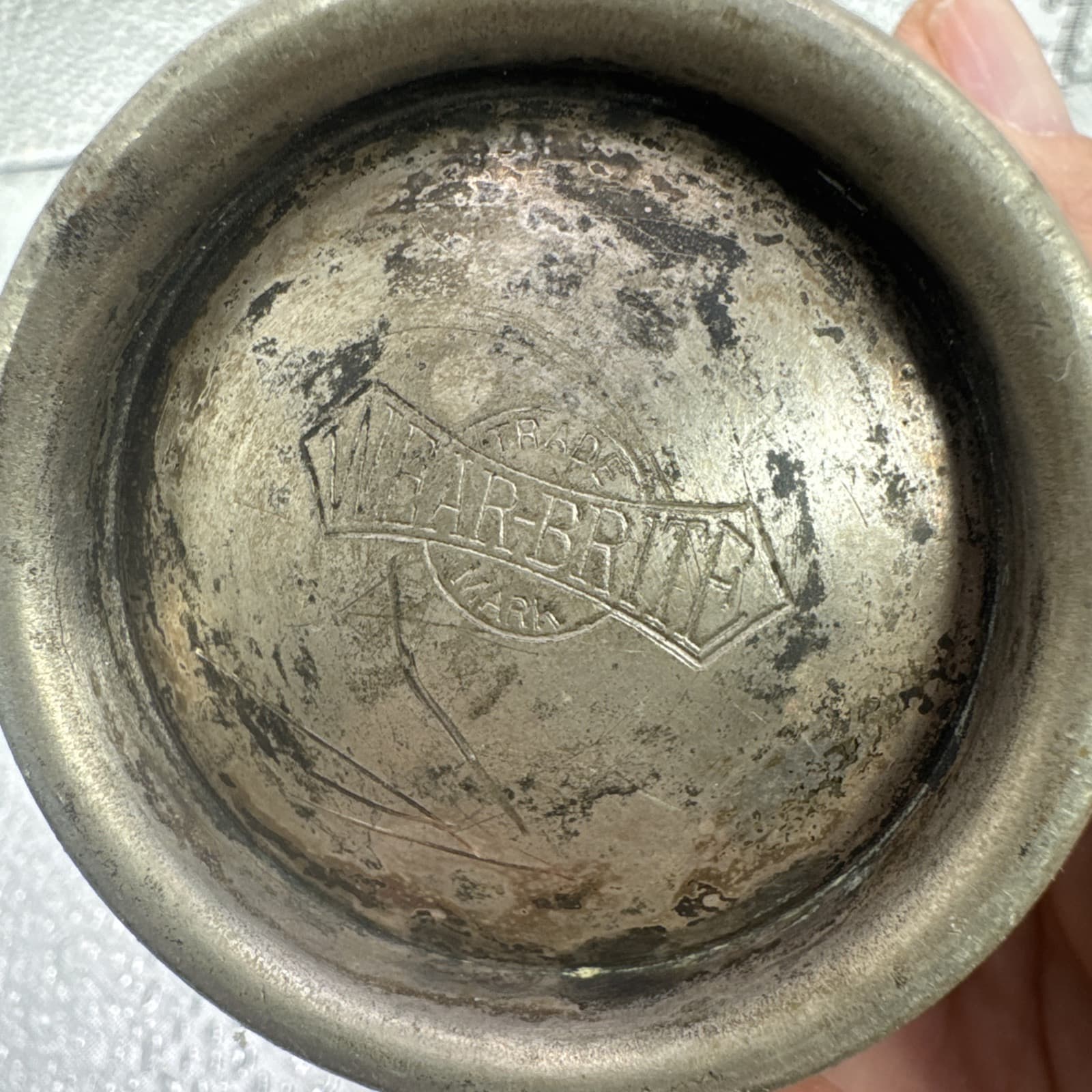 Vintage Wear Brite Nickel Silver Soldered Small Creamer Pitcher Grand Silver Co 6