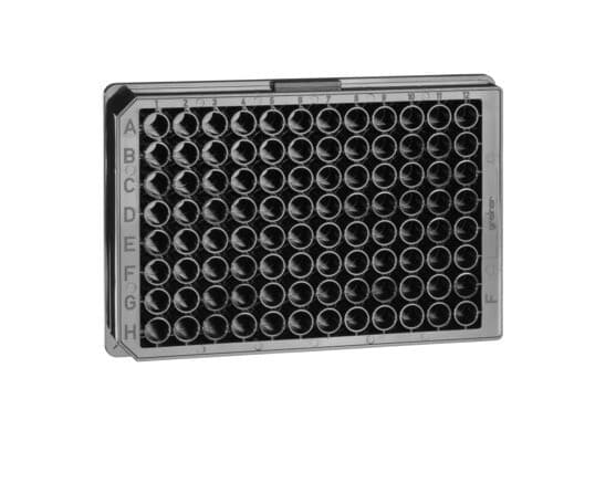 (100/Cs) GREINER Bio-One 96-Well Black PP Microplate Flat Bottom Chimney 655209 3