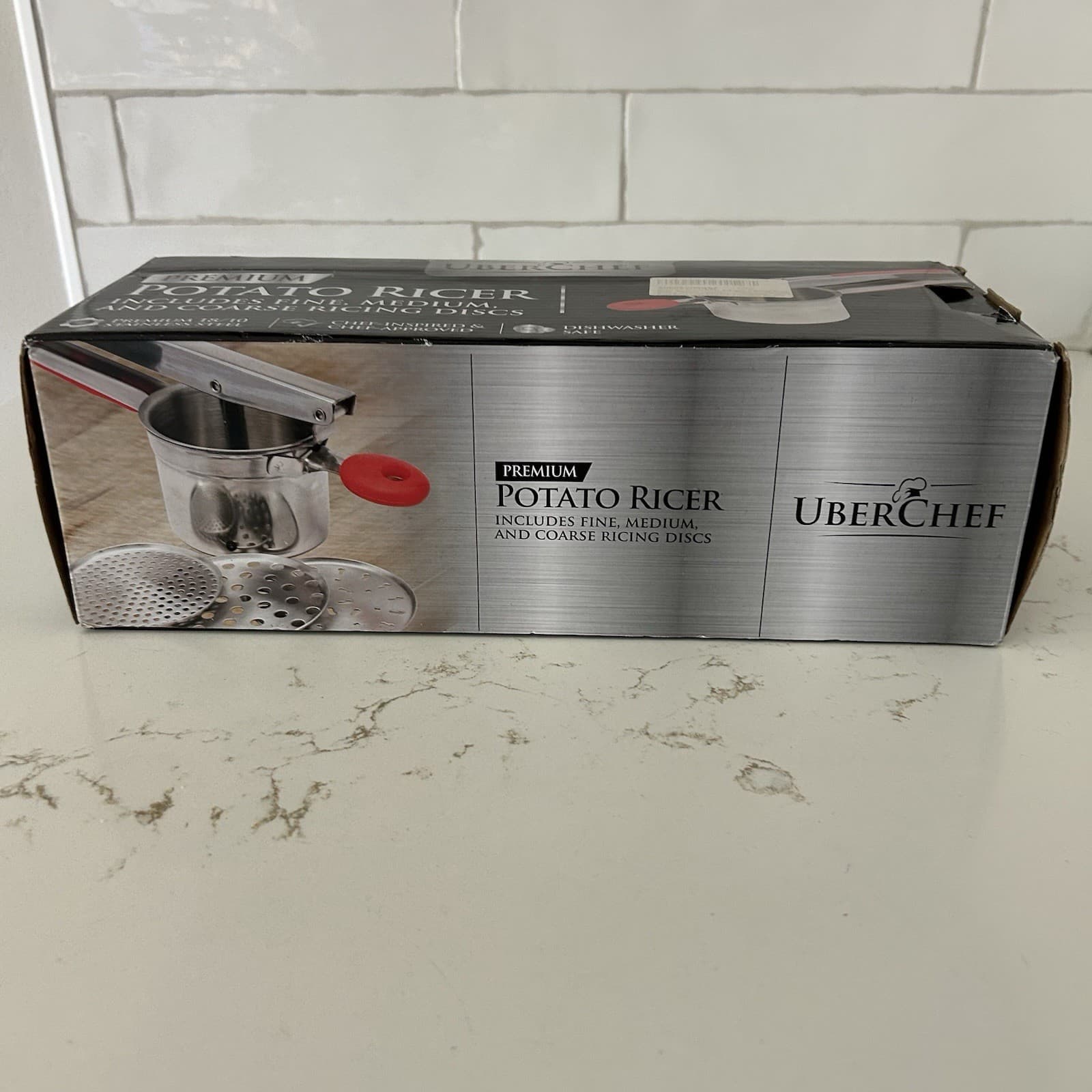 UberChef Potato Ricer Set 3 Ricing Discs Fine Medium Coarse Stainless Steel NEW 2