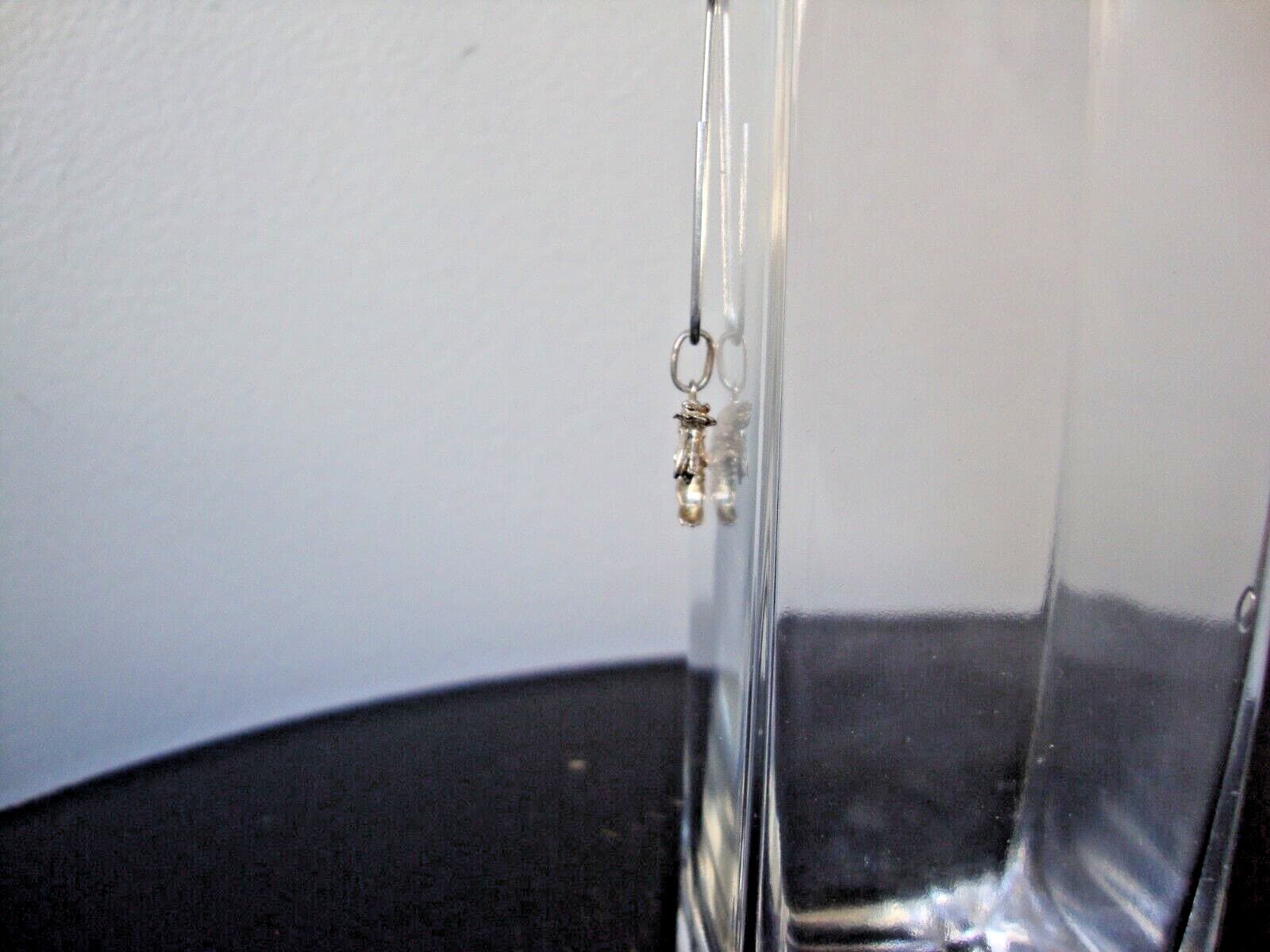 VINTAGE 2-SIDED 3D SHRIMP W/ DIAMOND CUTS STERLING SILVER STAMP 925 PENDANT 3