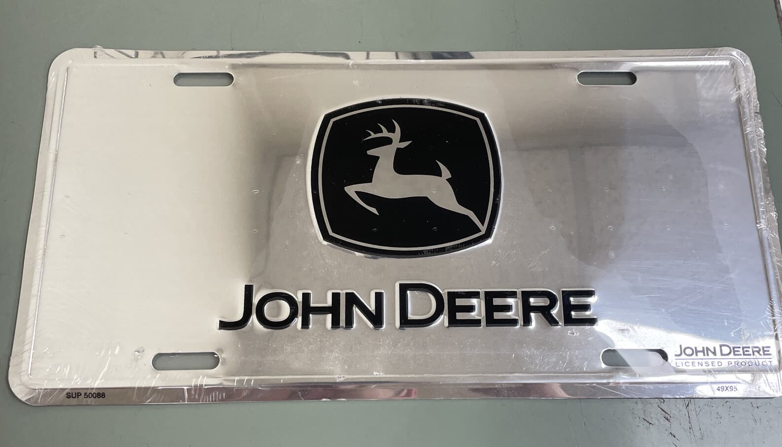 GENUINE JOHN DEERE NEW 6"X12" SILVER  DEERE LICENSE PLATE