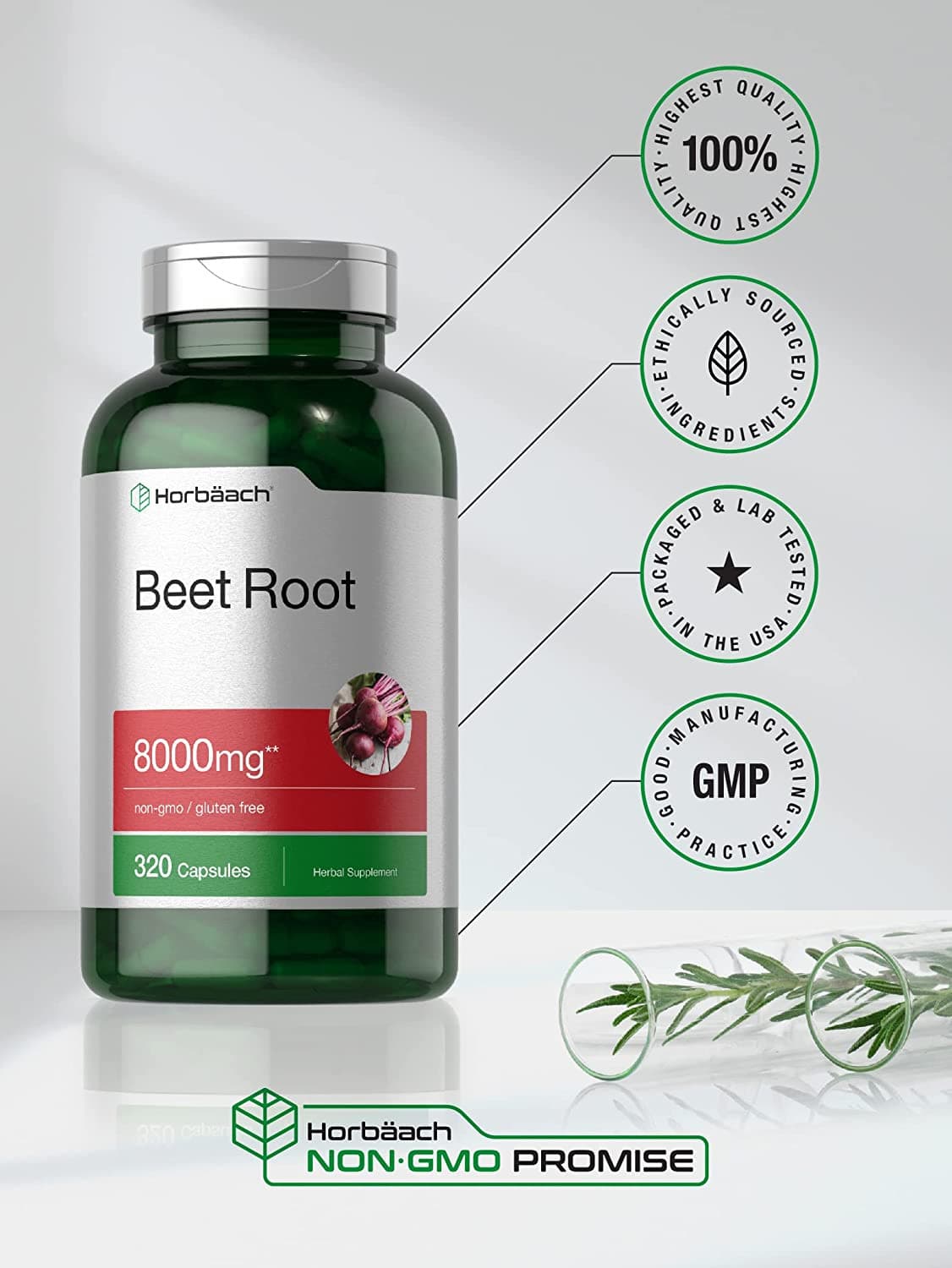 Beet Root Powder Capsules | 8000mg | 320 Count | Non-GMO | by Horbaach 5
