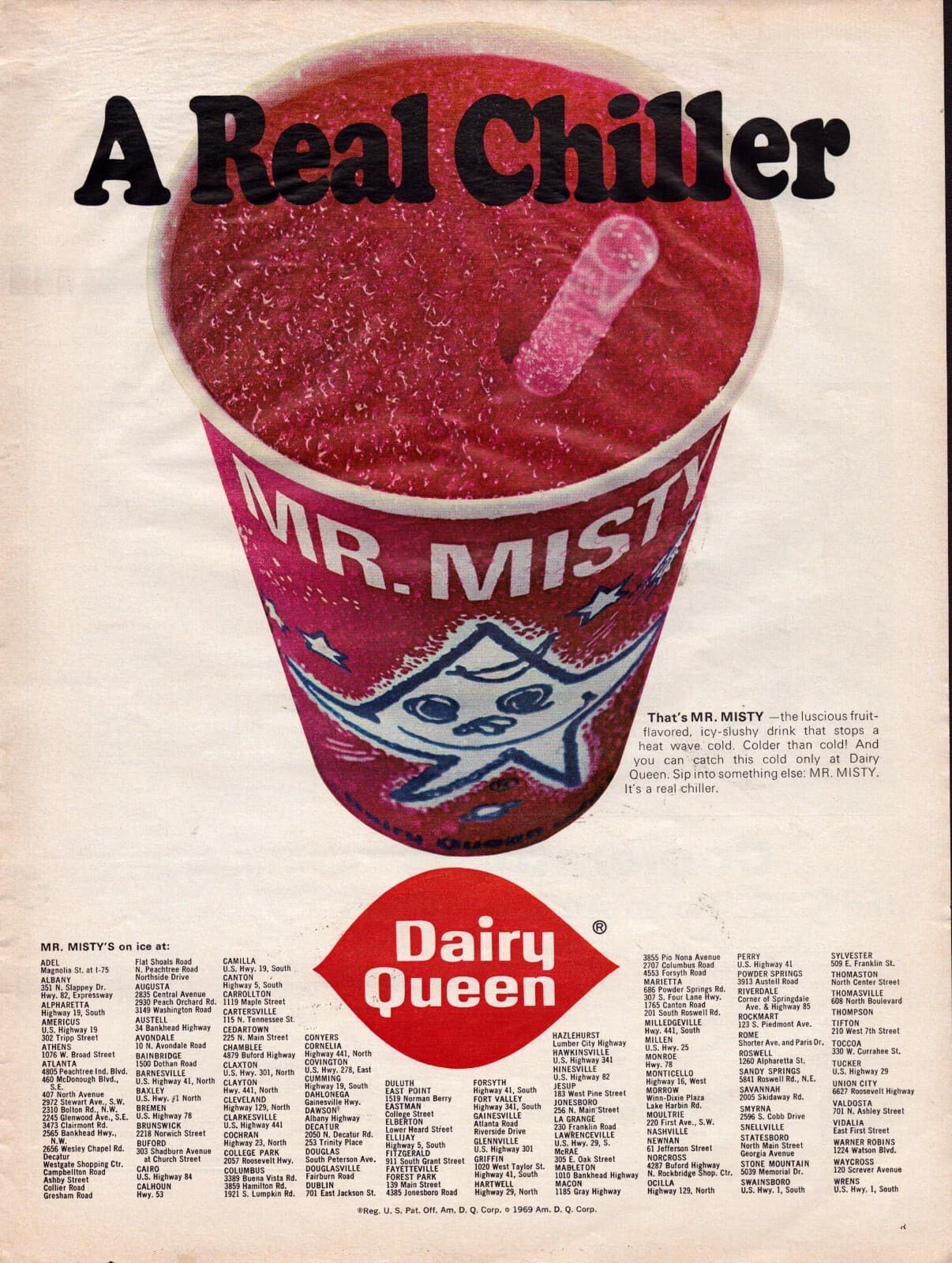 1969 Dairy Queen Mr. Misty Print Ad Wall Art A Real Chiller