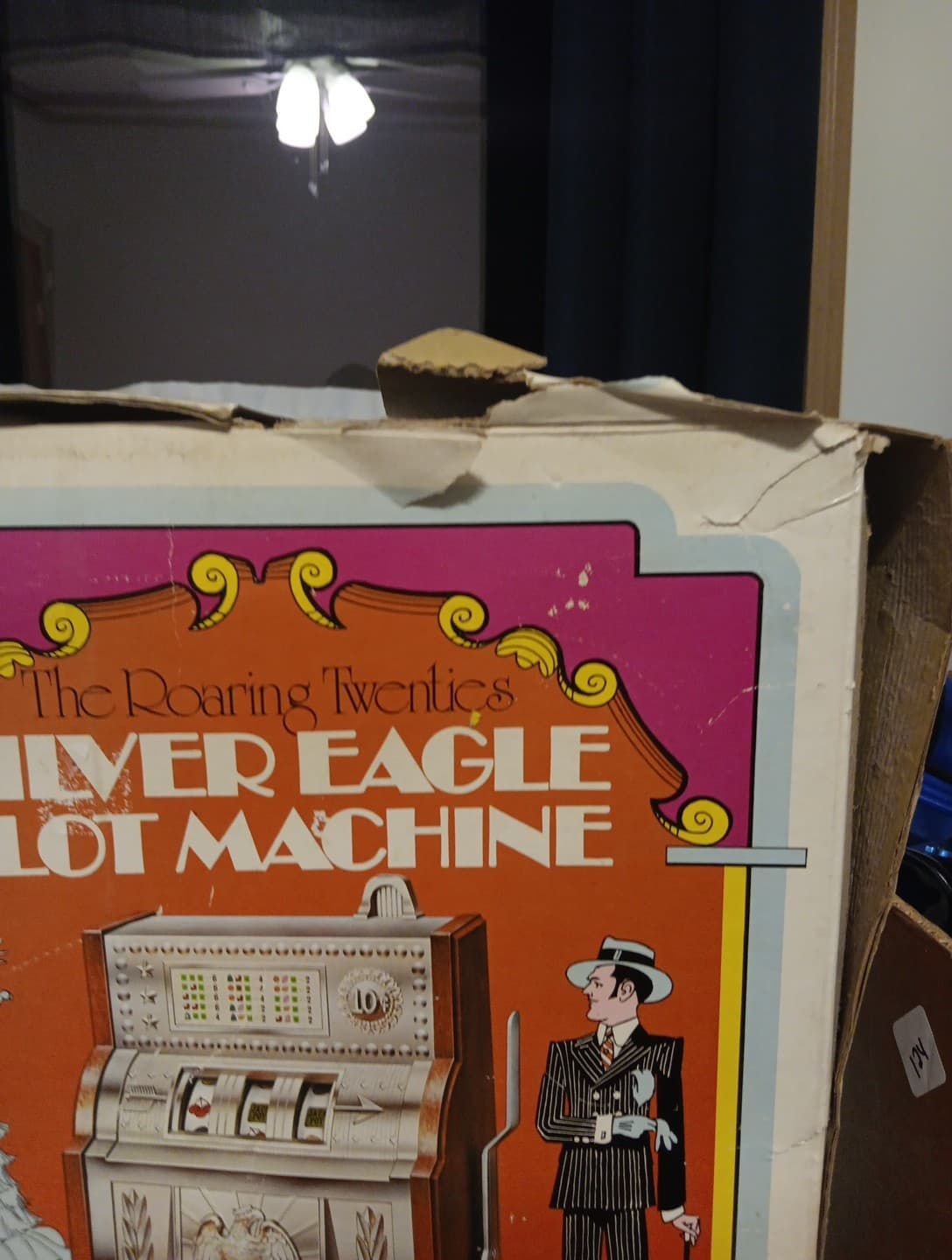 VTG 1977 Roaring Twenties Silver Eagle Slot Machine Bank Cleaned TESTED SEE DESC 5