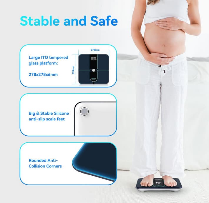 YOUSA Digital Scale for Body Weight High Accuracy Digital Smart Scale LED 6